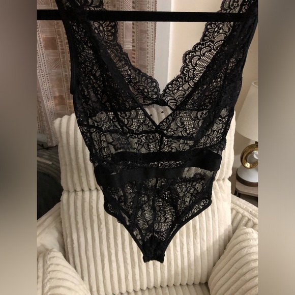 Sheer Black Thong Teddy Lingerie - Picture 3 of 11